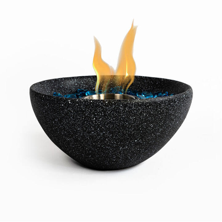 Tabletop Fire Pit Black, Tabletop Fire Bowl Outdoor & Indoor Portable Ethanol Fireplace Alcohol Fire Pot