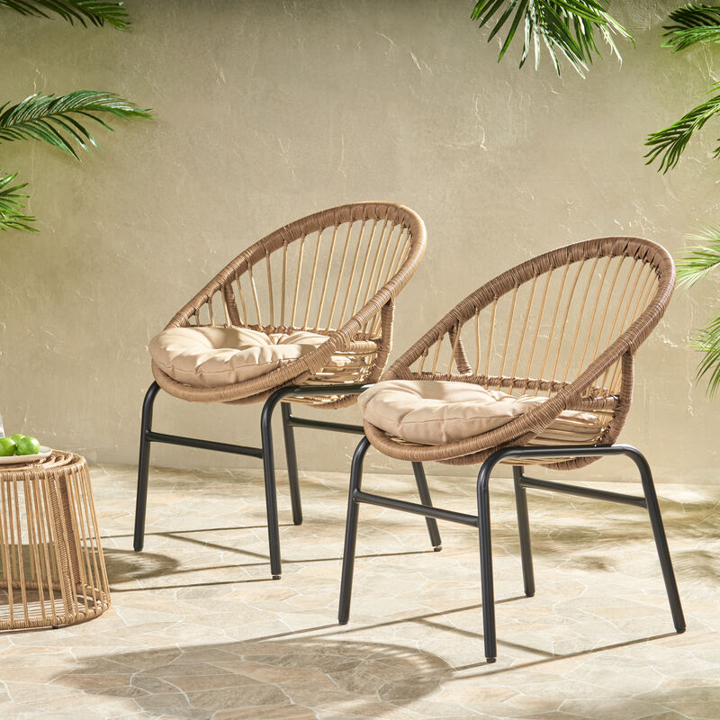Merax Boho Wicker Dining Chair Set image number 1