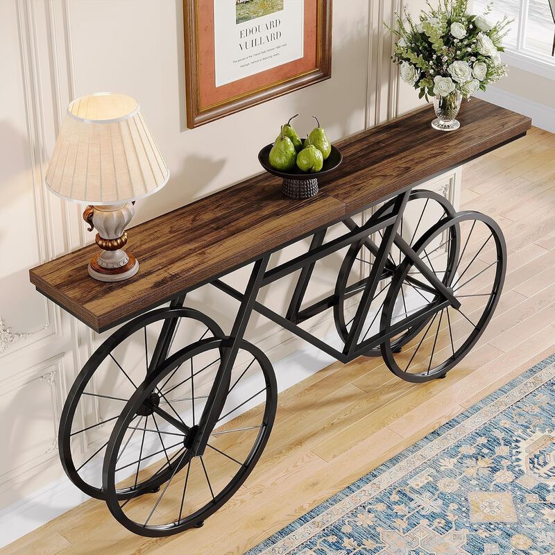Tribesigns Industrial Wood Console Table image number 3