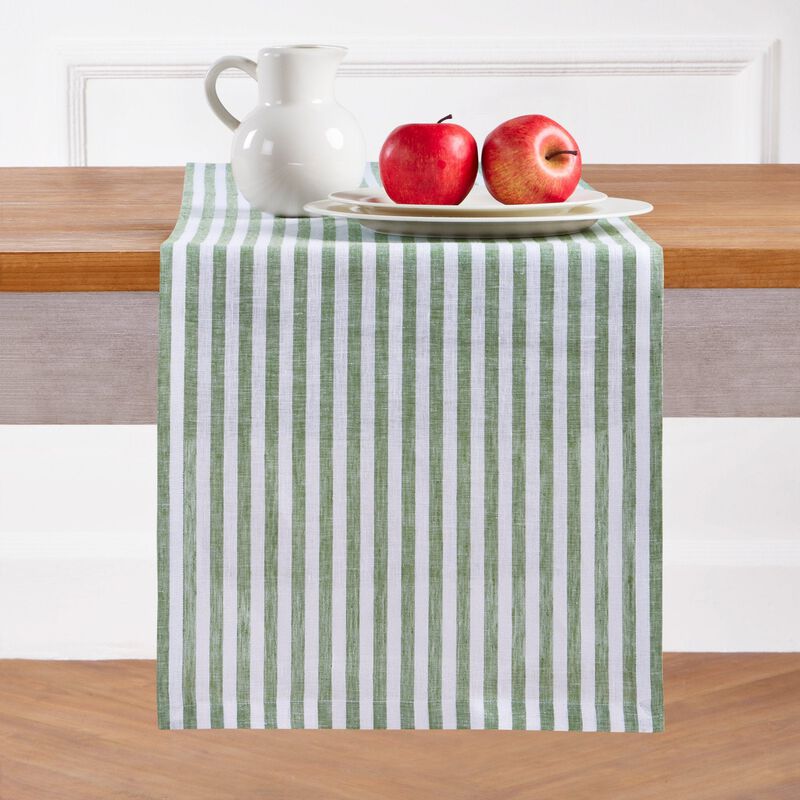 Solino Home Amalfi Stripe 100% Linen Table Runner &ndash; Handcrafted, Machine Washable, Perfect for Holiday and Everyday Dining