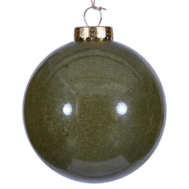 Vickerman 6" Moss Green Ball Ornament. Includes 2 Pieces per Bag.