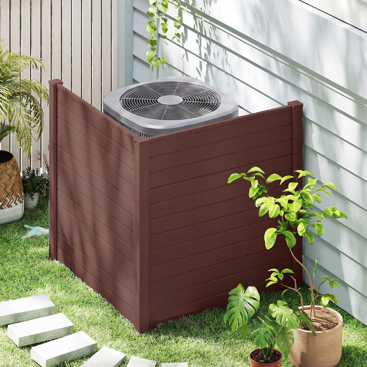 Freestanding Air Conditioner Privacy Fence with Metal Stakes