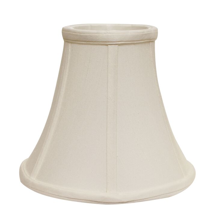HomeRoots White Monay Shantung Silk Bell Lamp Shade