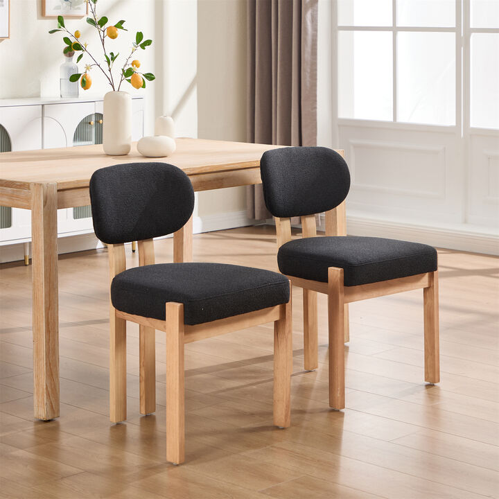 Modern Wooden Dining Chairs Set of 2, Upholstered Kitchen Chairs Dining Side Chairs