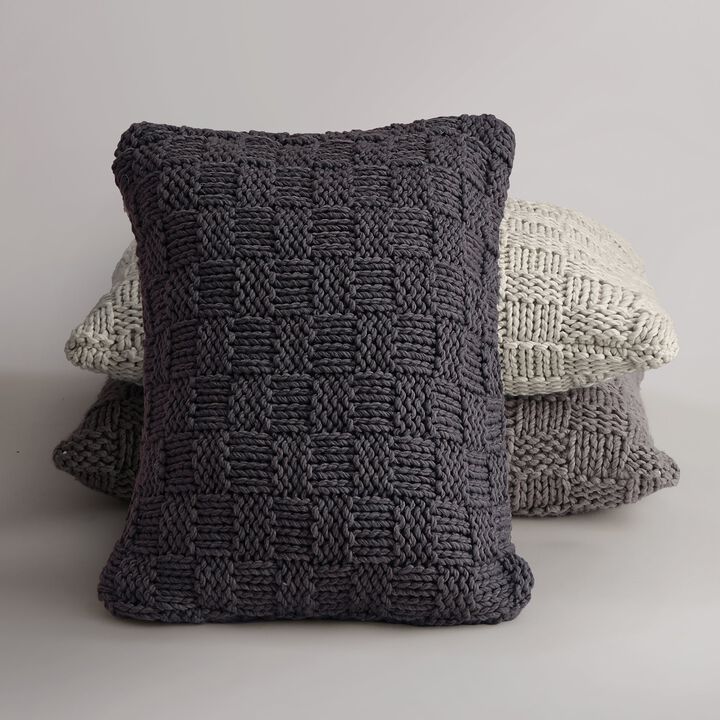 Chess Knit Taupe Dutch Euro Pillow