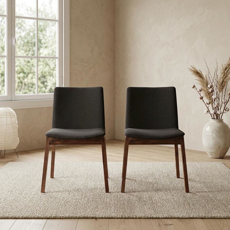 Starlight Canyon Home Mid-Century Dining Chairs Set of 2, Upholstered Accent Chair,Black image number 4