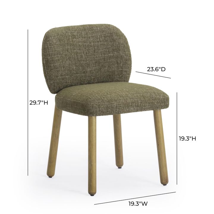 Tov Furniture Foxy Olive Green Textured Fabric Dining Chair