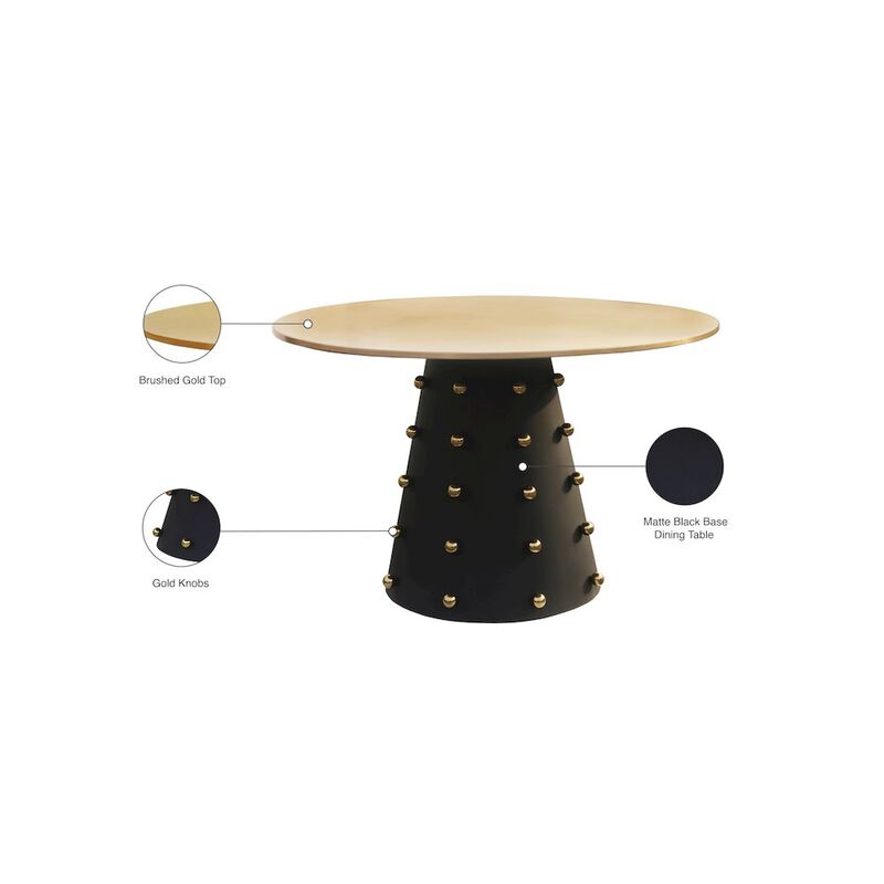 Meridian Furniture Raven Black / Gold Dining Table