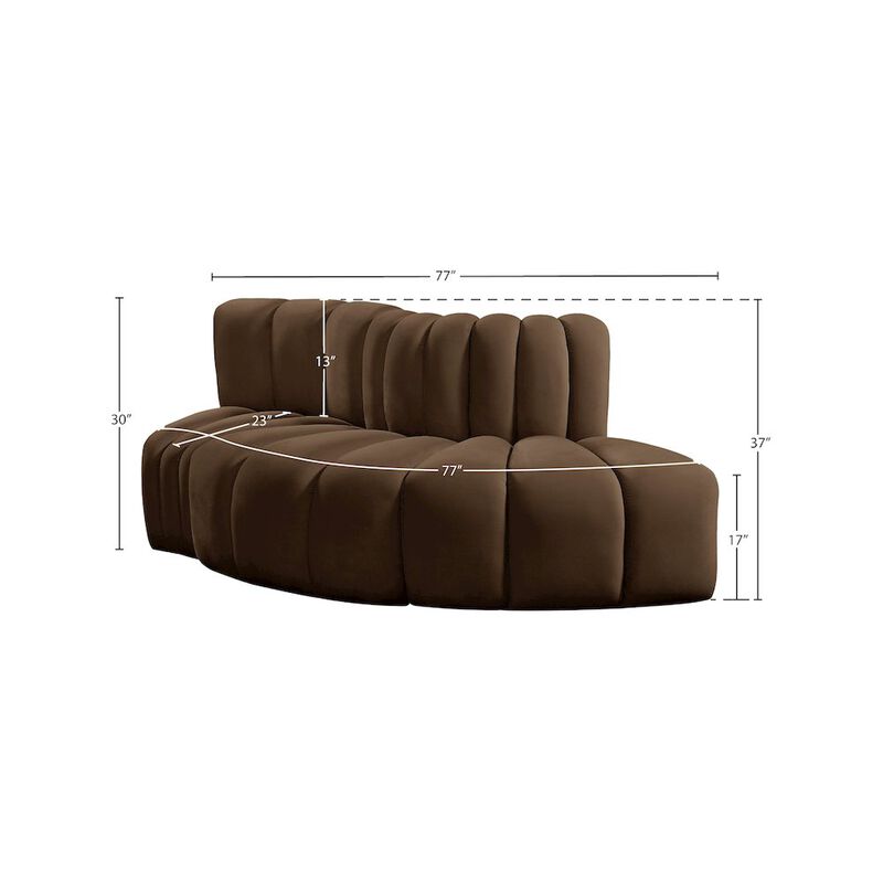 Meridian Furniture Arc Brown Velvet Modular Sofa