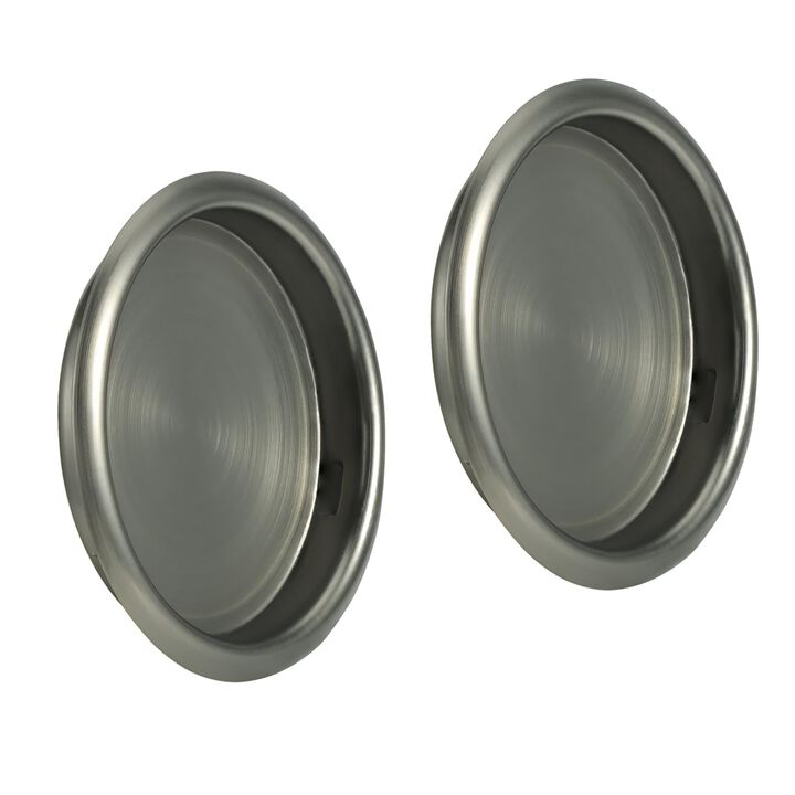 HOMOTEK 2 Pack Closet Door Finger Pull 2-1/8   , Easy Snap in Installation,Antique Brass Finish, Fits a 5/16   Depth x 2-1/8"" D