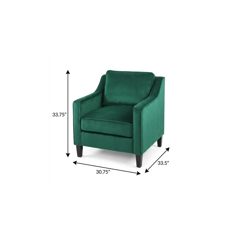 HomeRoots 31" Blue And Black Velvet And Wood Club Chair image number 5