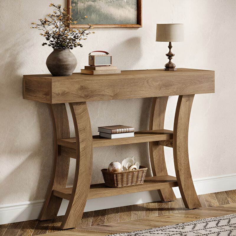 Sofa Console Table with Storage Shelves for Entryway and Hallway image number 1