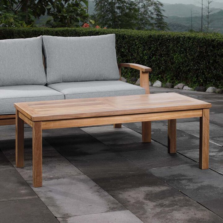Modway Marina Outdoor Patio Teak Rectangle Coffee Table