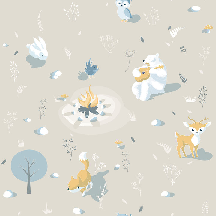 Jesper Beige Campfire Wallpaper