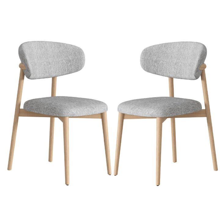 Casabianca Home Andrea Set Of 2 Dining Chair In Beige Linen Fabric