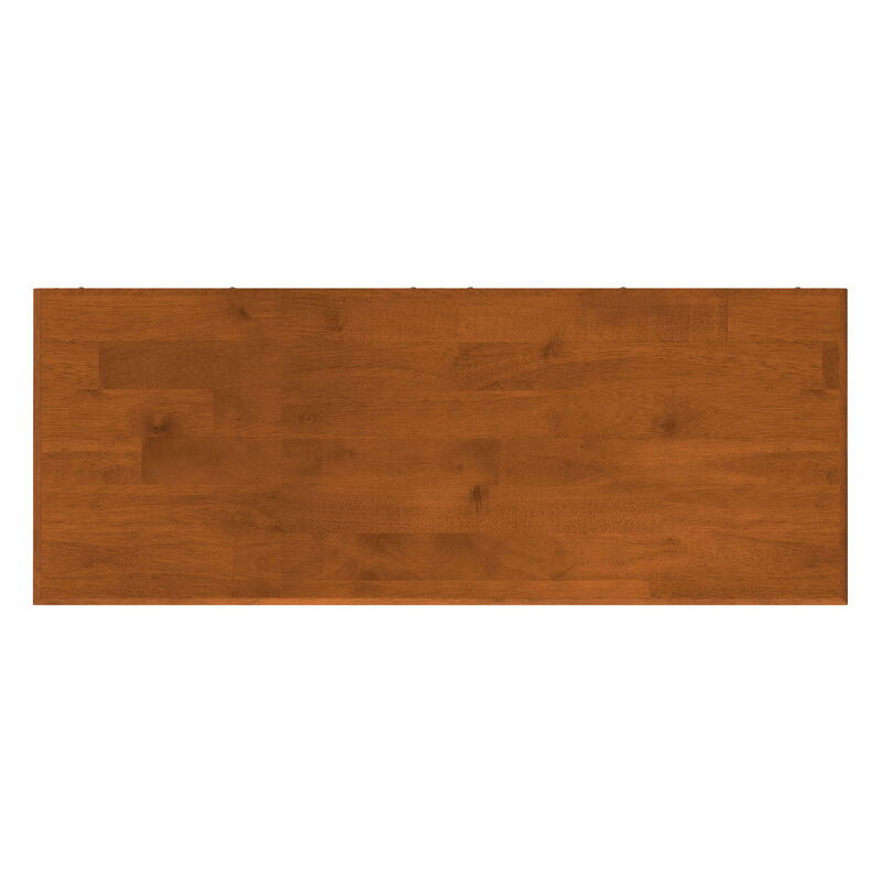 Draper SOLID HARDWOOD 36 inch Wide Mid Century Modern Entryway Storage Cabinet in Teak Brown image number 6