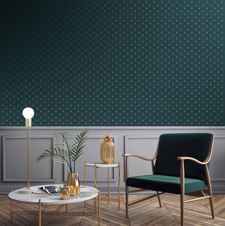 Boutique Geo Key Blue Wallpaper F-PL3005