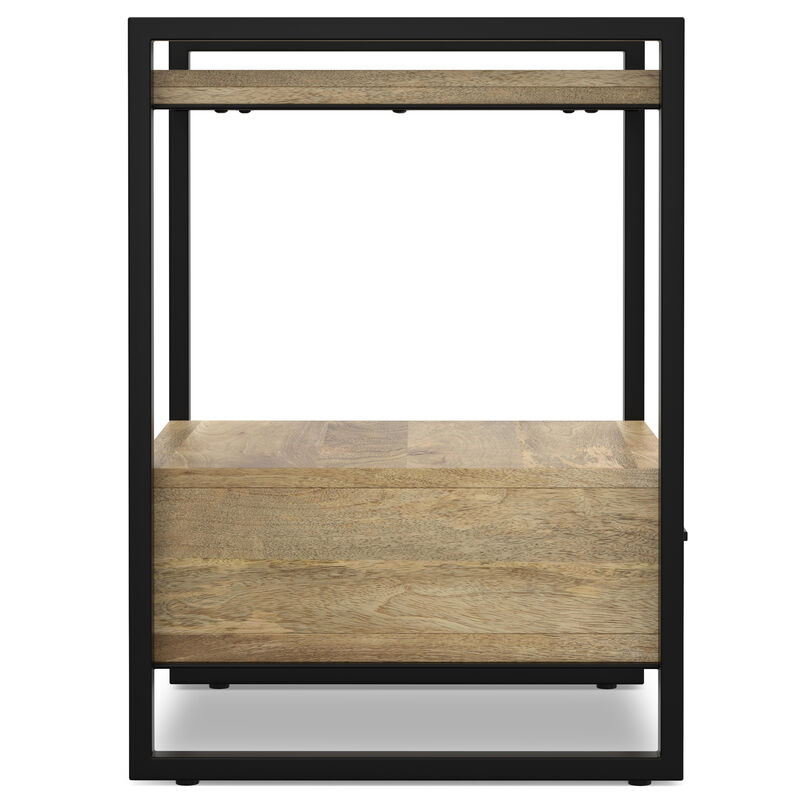 Riverside SOLID MANGO WOOD 22 inch Wide Modern Industrial TV Media Stand in Natural