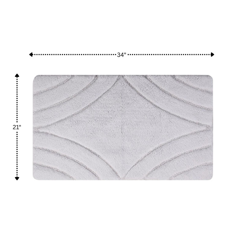 Knightsbridge Diamond 220 GSF Non Skid Back Bath Rug 21" x 34" - Aqua