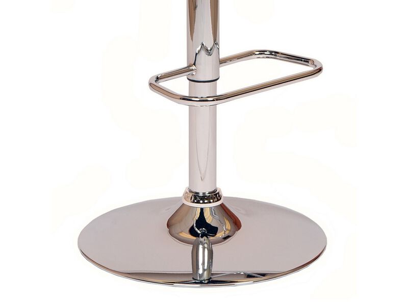 Open Wooden Back Faux Leather Barstool with Pedestal Base, Black and Brown