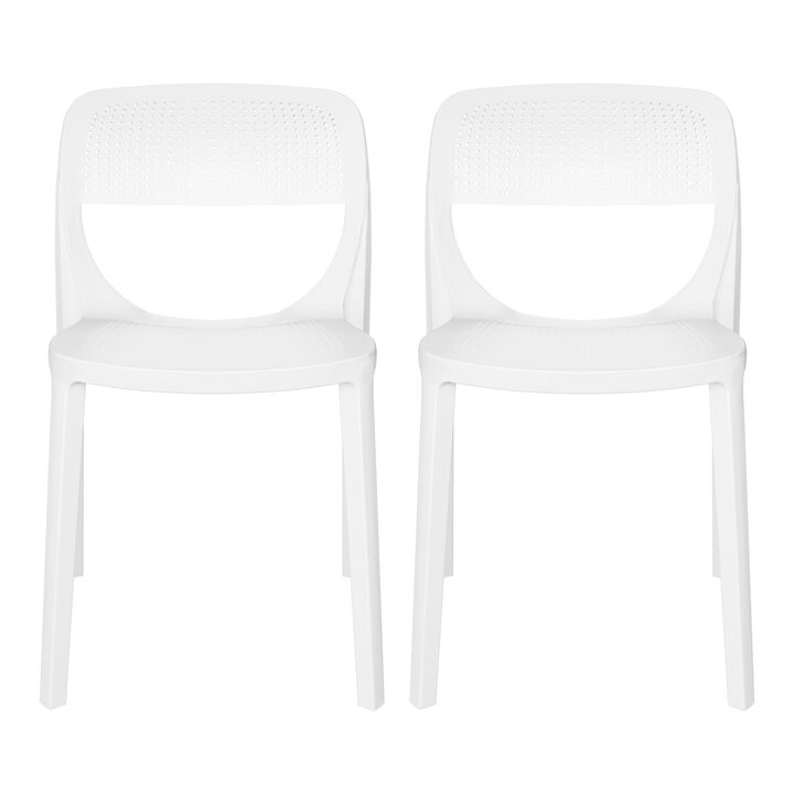 WestinTrends Modern Stackable Plastic Resin Patio Dining Side Chair (Set of 2)