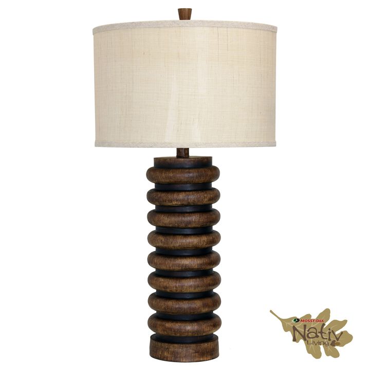 Ribbed Faux Wood Table Lamp (Set of 2)
