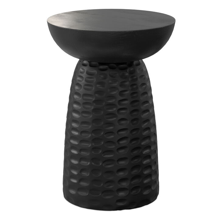 Boyd 13 inch Wide Solid Wood Contemporary Accent Table in Black, Assembled
