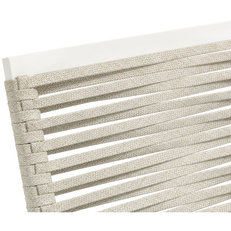 Meridian Furniture Maldives Beige Rope Fabric Outdoor Patio Dining Side Chair, Set of 2