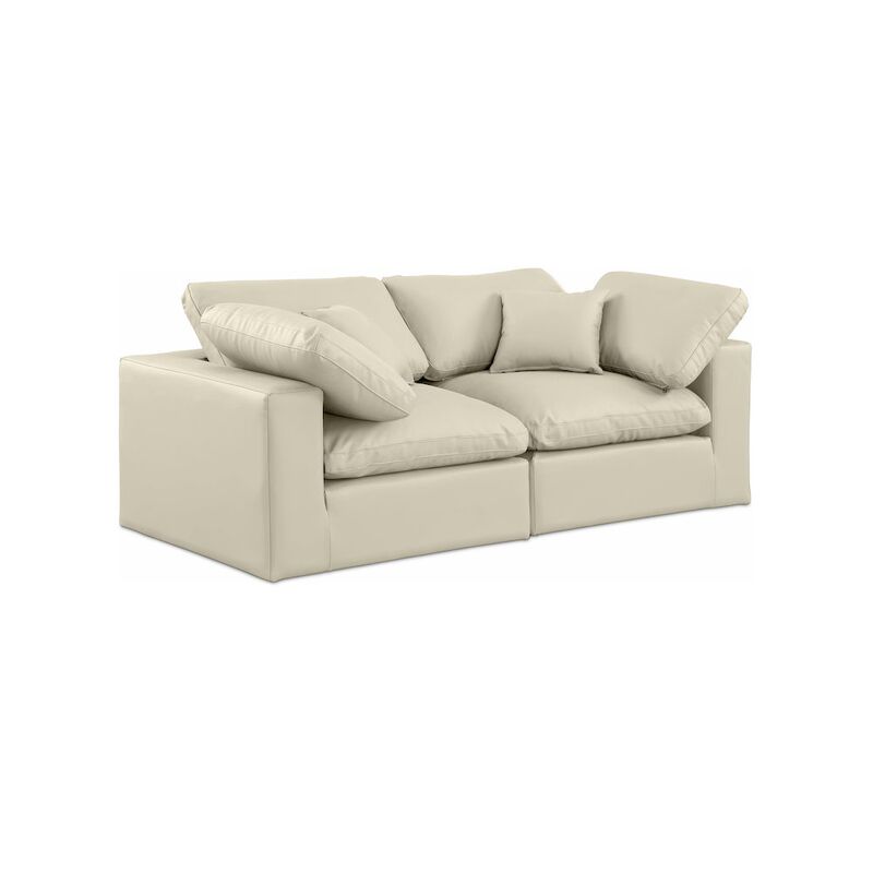 Meridian Furniture Comfy Cream Vegan Leather Modular Sofa