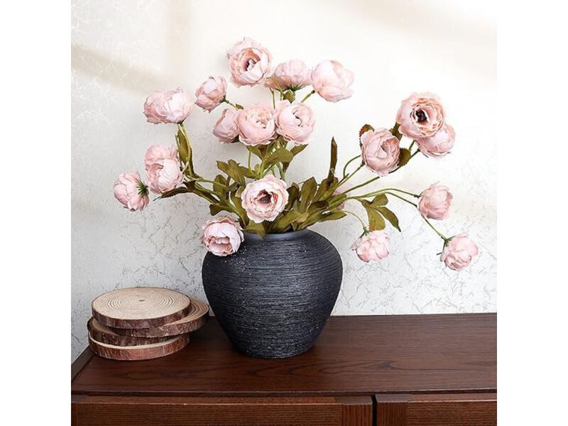 8 Piece Pink Artificial Peony Flower Stems Vase Filler Silk image number 1