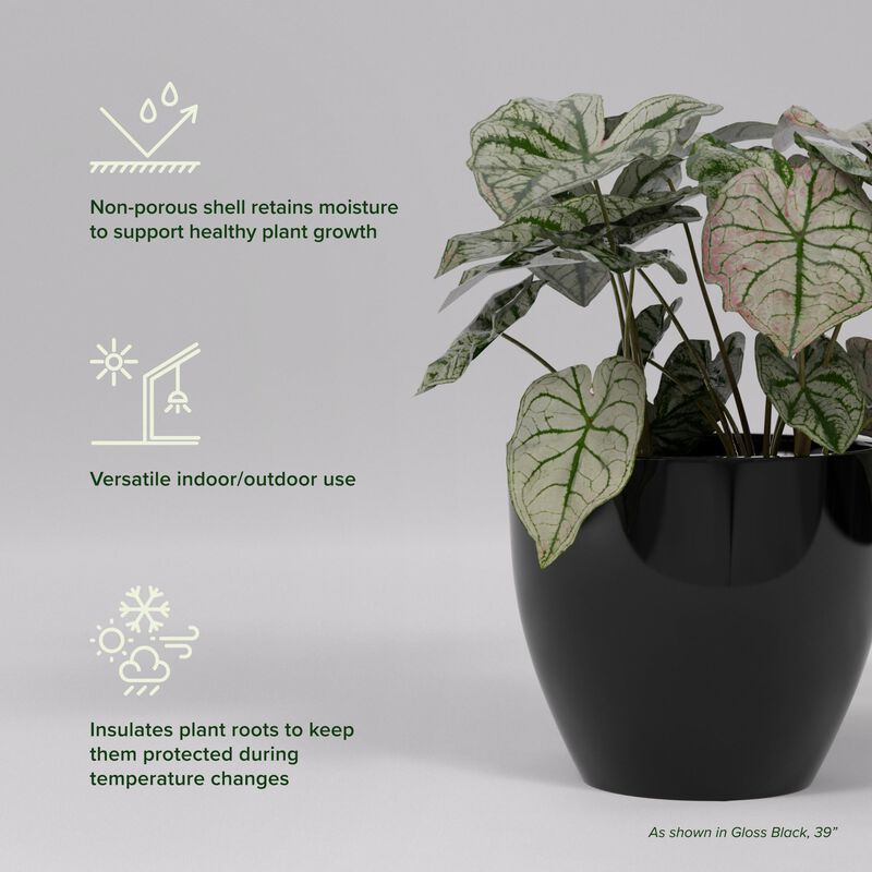 Greenline Fiberglass Lucy Medium Indoor/Outdoor Round Planter.