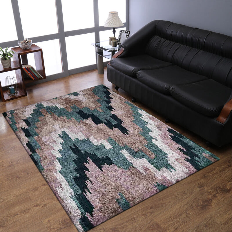 Rugsotic Carpets Hand Knotted Silk Size Area Rug Abstract Size NS1233 image number 1
