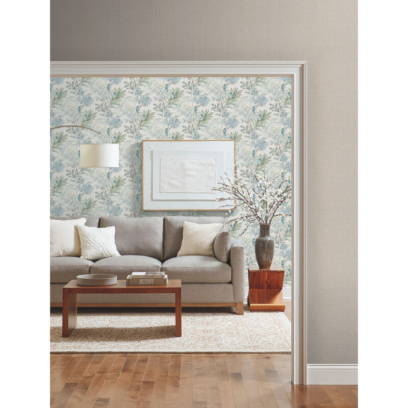 Handpainted Songbird Turquiose Wallpaper image number 2
