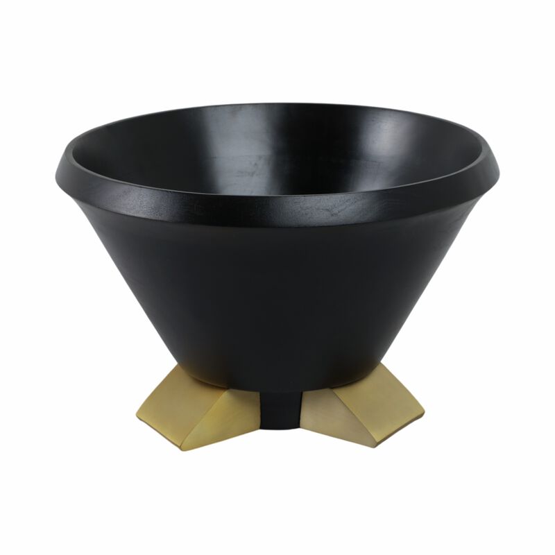 12" Wooden Bowl W/ Metal Legs image number 3