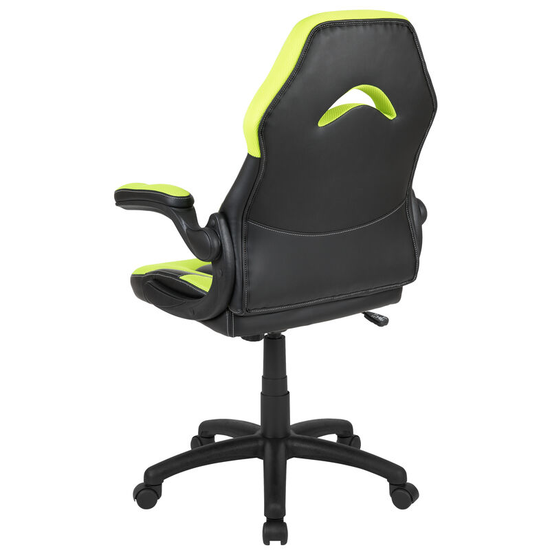 X10 Gaming Chair Racing Office Ergonomic Computer PC Adjustable Swivel Chair with Flip-up Arms, / LeatherSoft image number 5
