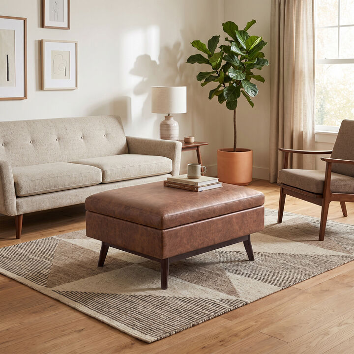 Simpli Home Owen Coffee Table Storage Ottoman