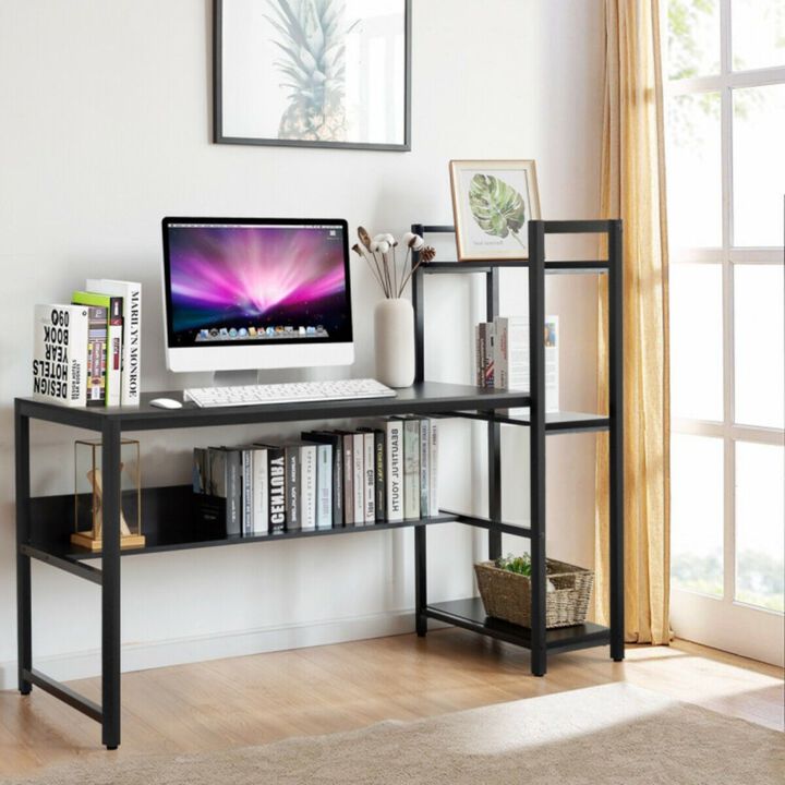 Computer Desk  Workstation with  4-Tier Storage Shelves