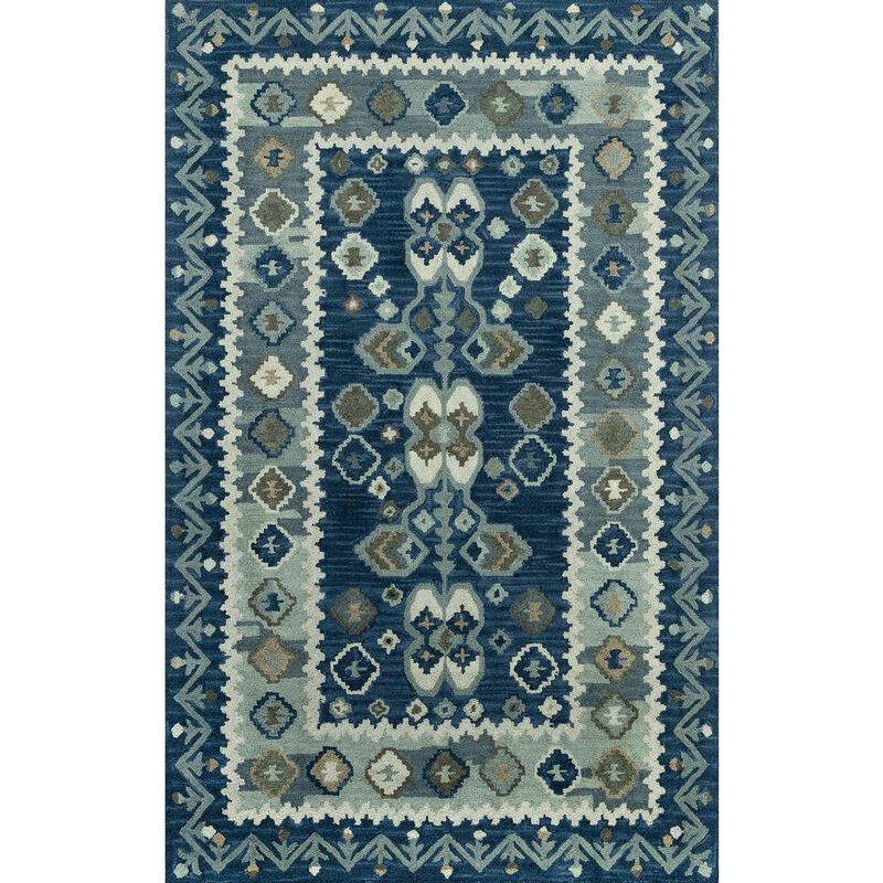 Momeni Traditional Rectangle Area Rug, Blue, 5' X 8'