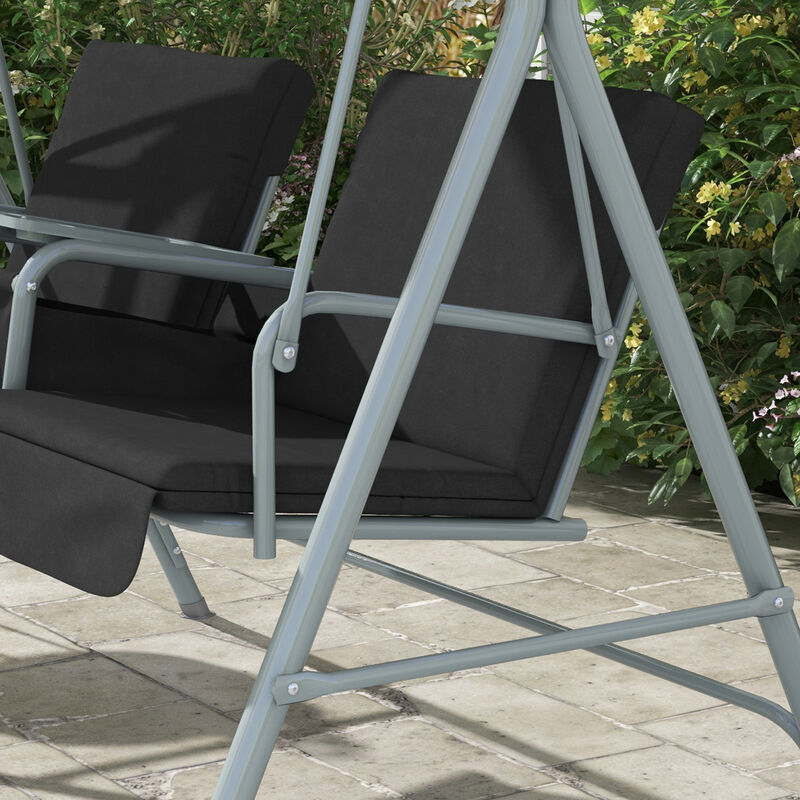 Hivvago Patio Swing Chair with Table for Backyard and Garden image number 7