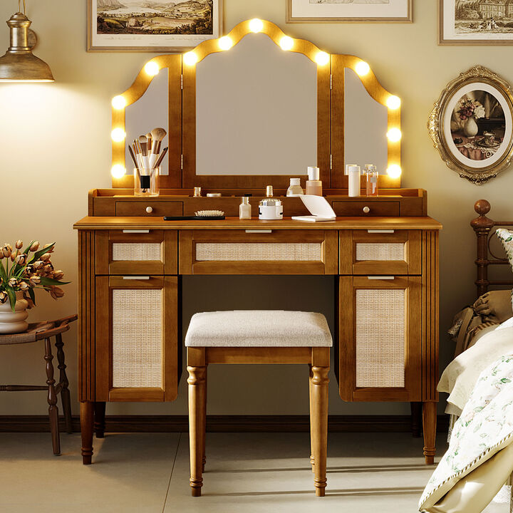 Merax Bohemian Hollywood LED Makeup Vanity Table