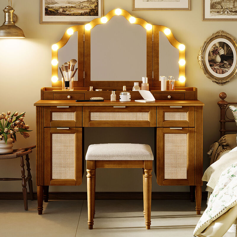 Merax Bohemian Hollywood LED Makeup Vanity Table image number 1