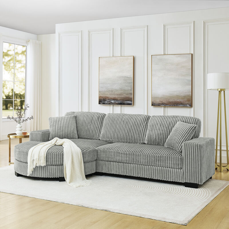 Merax Convertible Loveseat Sofa Bed with Arc Footstool image number 3