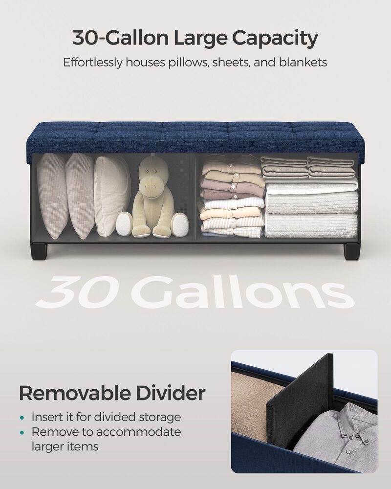 Storage Ottoman Bench for Bedroom, Living Room, or Entryway
