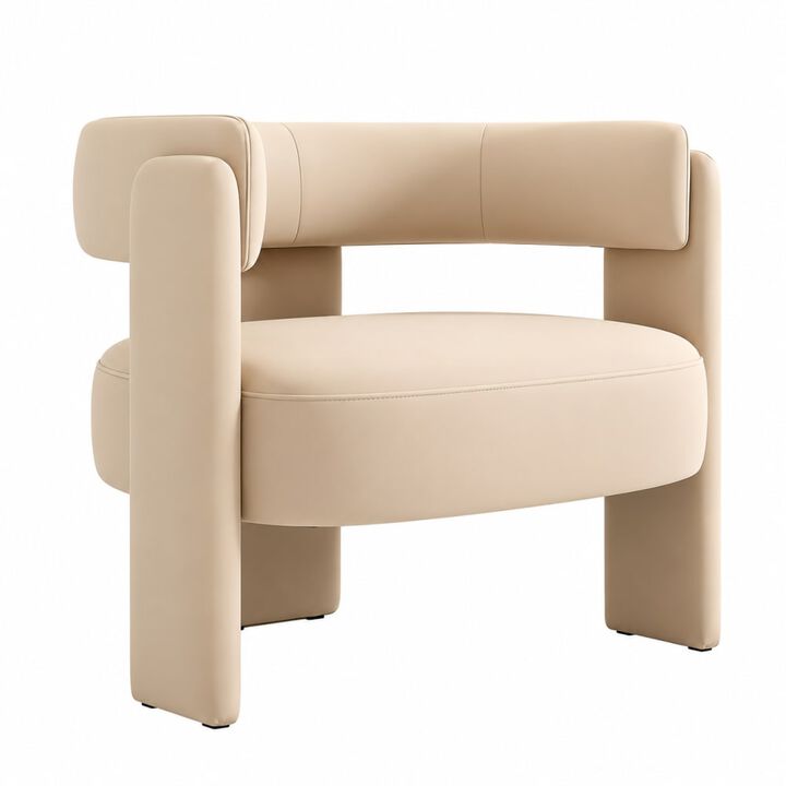 GOODSILO Mid-Century Modern Velvet Accent Chair Comfy Upholstered Single Sofa Armchair for Living Room, Bedroom, Office, and Reading