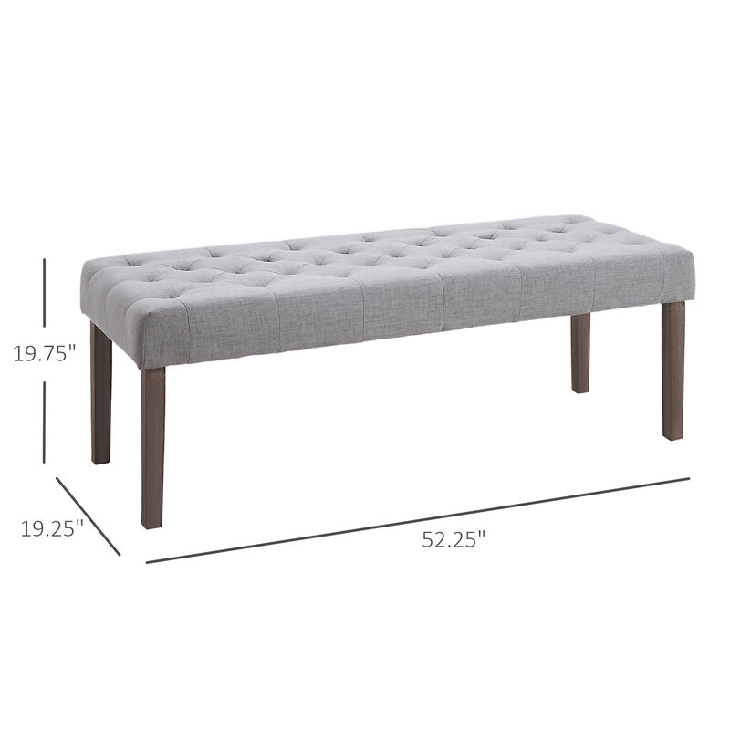 Simple Tufted Upholstered Ottoman Accent Bench with Soft Comfortable Cushion
