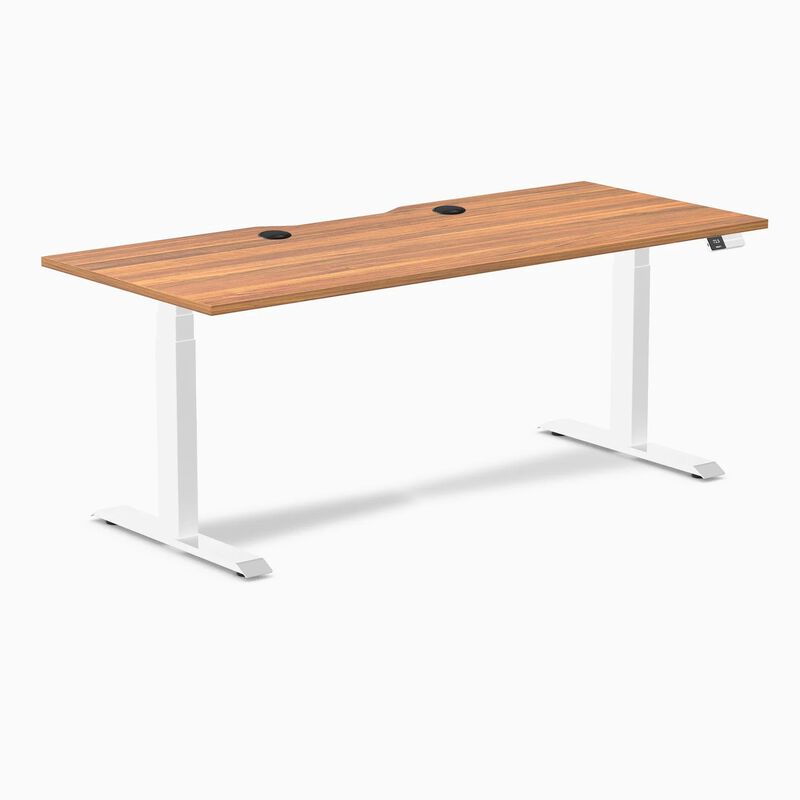 Desky Dual Scalloped Laminate Sit Stand Desk image number 0