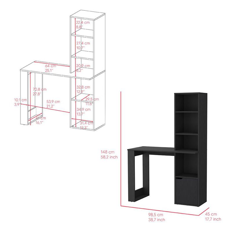 Office Desk Aragon, Office, Black