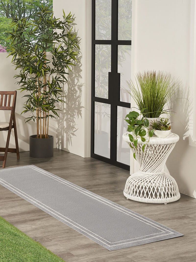 Nourison Essentials NRE02 Gray/Ivory 2' x 6' Rug image number 1