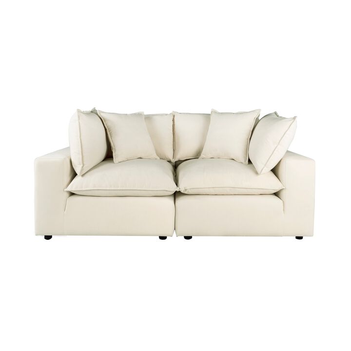 TOV Furniture Cali Natural Modular Upholstered Loveseat