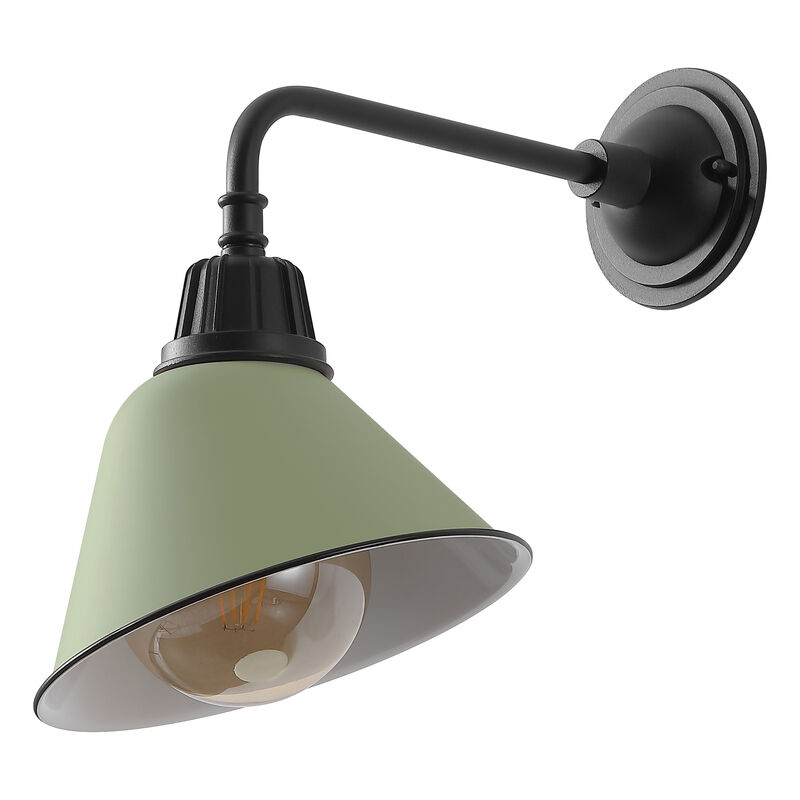 Croydon Farmhouse Industrial Indoor/Outdoor Iron LED Gooseneck Arm Outdoor Sconce